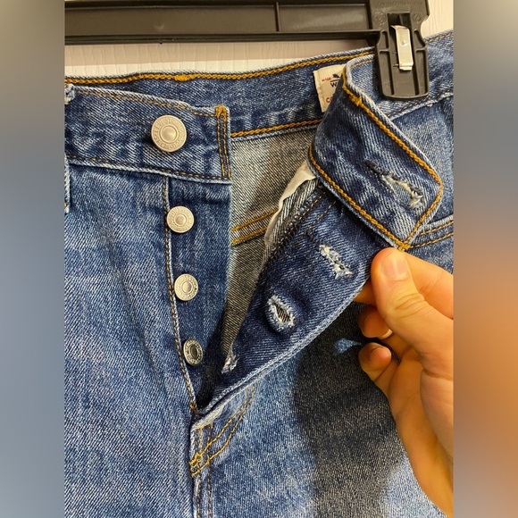 Levi’s 501 White Oak Cone Button-fly Denim Jean Shorts Size 27 - Picture 3 of 11